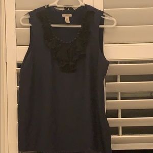 J Crew sleeveless navy blue top